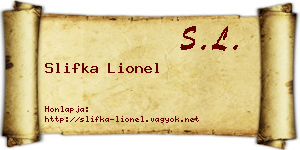 Slifka Lionel névjegykártya